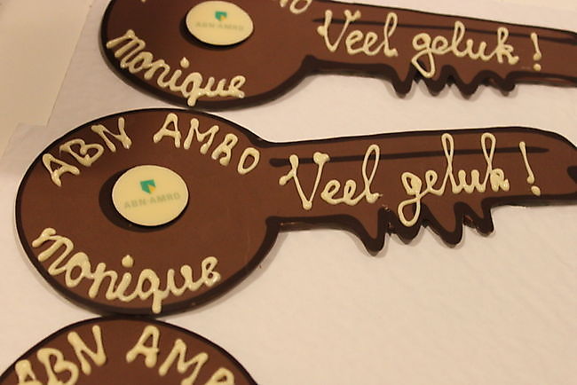sleutel met logo en tekst - Chocovin Bonbons & Chocolade